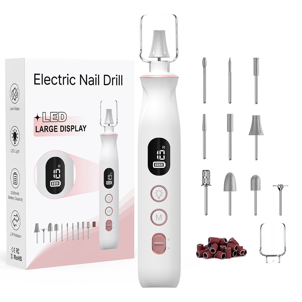 Professional Electric Nail Drill Kit Portable Rechargeable
