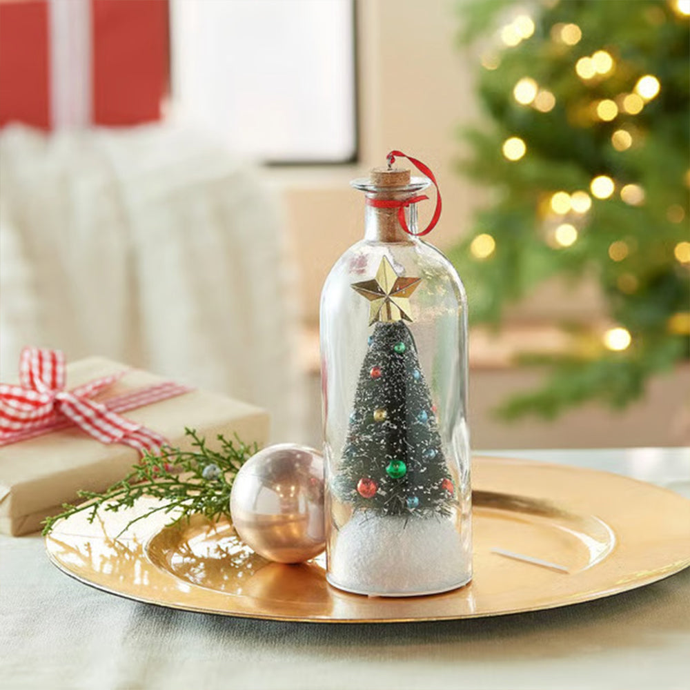 Christmas Tree Ornaments Message In A Bottle - Green