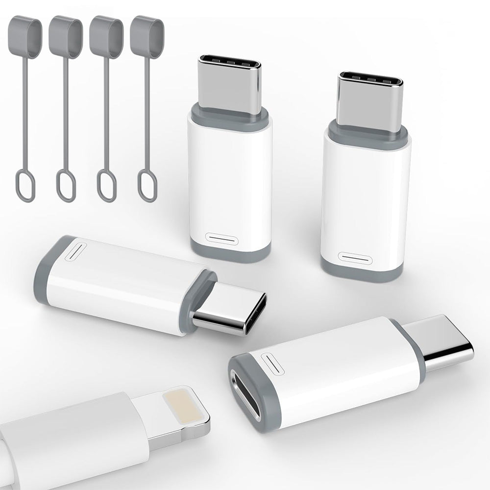 4 Pcs USB-C Male to Lightning Female Adapter for iPhone 15/16 Charging and Data Transfer