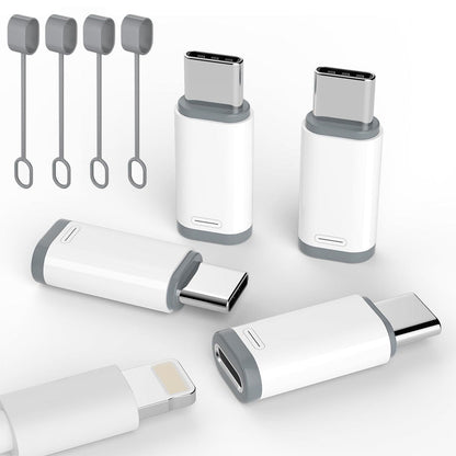 4 Pcs USB-C Male to Lightning Female Adapter for iPhone 15/16 Charging and Data Transfer