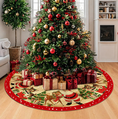 Christmas Tree Skirt Base Cover 120cm 150cm with Red Ties