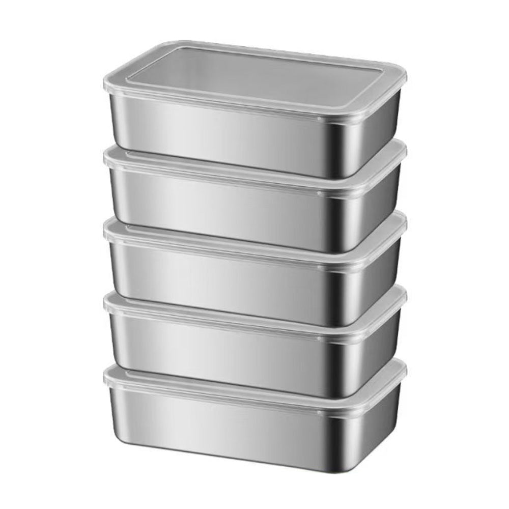 5Pcs Stainless Steel Food Storage Containers with Lids for Picnic Travel