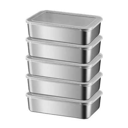 5Pcs Stainless Steel Food Storage Containers with Lids for Picnic Travel