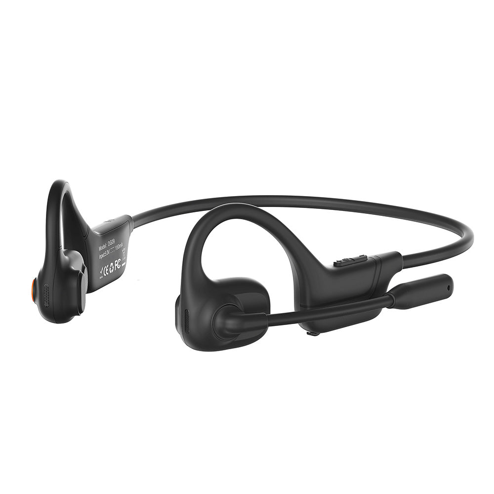 Open Ear Air Conduction Bluetooth Headphones with Noise Canceling Mic for Sports-Black