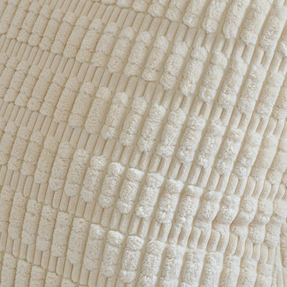 Bedside Backrest Cushion with Armrests Pocket and Washable Cover - Beige