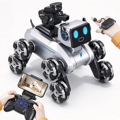8 Wheel Mechanical Dog Gesture Sensing Smart Spray Robot Dog