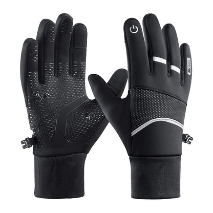 Unisex Touch Screen Gloves Winter Warm Riding Gloves Running Mittens Black
