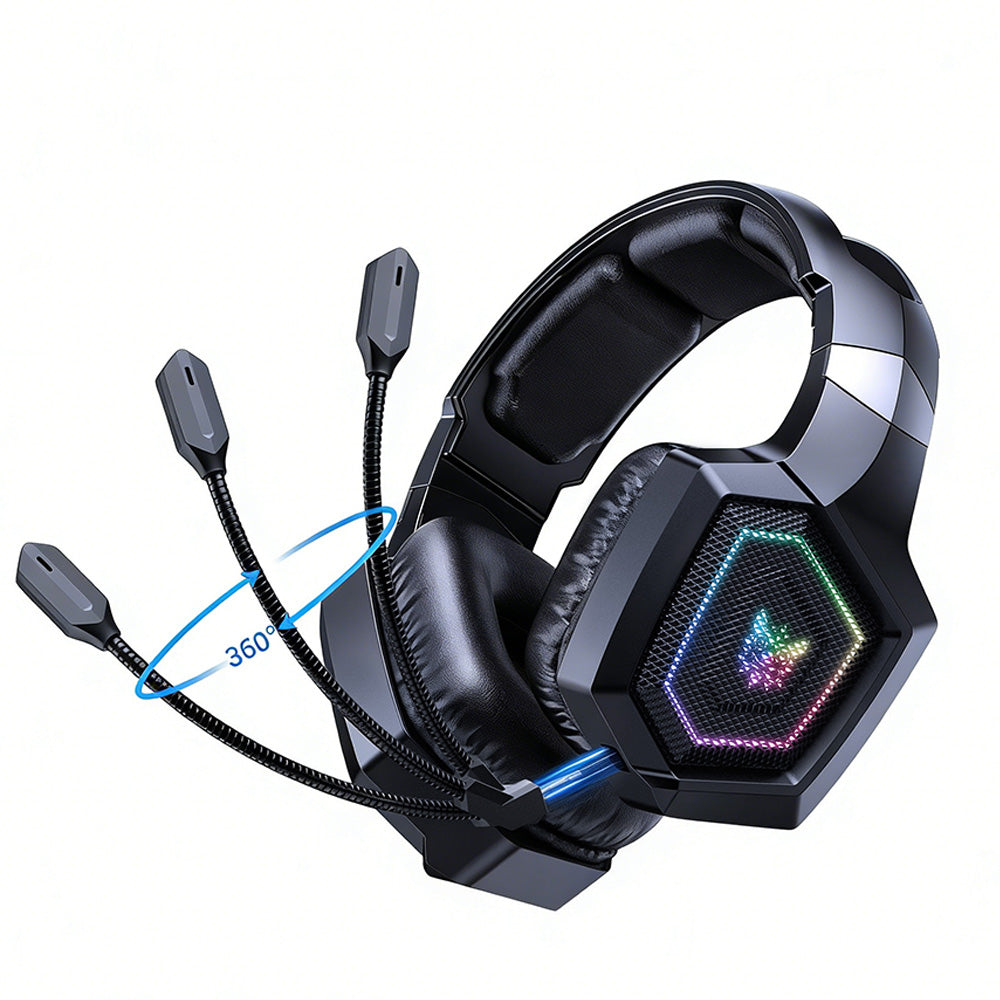 2.4GHz Wireless Gaming Headset with Flip Microphone for PC-Black