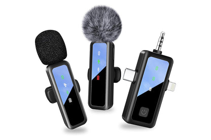 3 in 1 Wireless Lavalier Microphone for iPhone USB-C Microphone for TikTok YouTube Vlog
