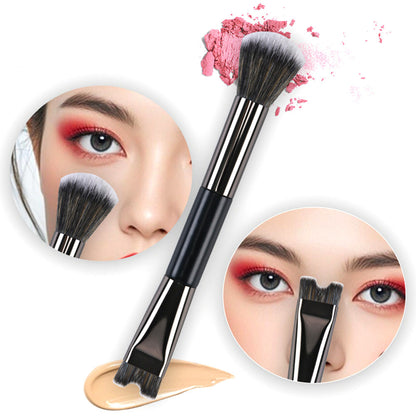 2-Piece Nose Contour Brushes - U-Shaped Angled Flat Brush for Precision Sculpting Blending