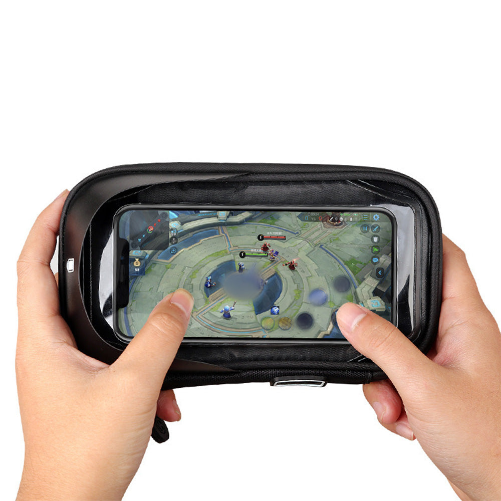 Waterproof Bike Phone Holder Fully Enclosed Touch Sensitive Bike Handlebar Phone Mount-Black