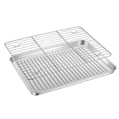 304 Stainless Steel Baking Sheet and Cooling Rack Set