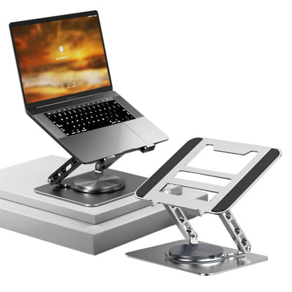 Adjustable Laptop Stand 360-Degree Rotating Foldable Desktop Holder Silver