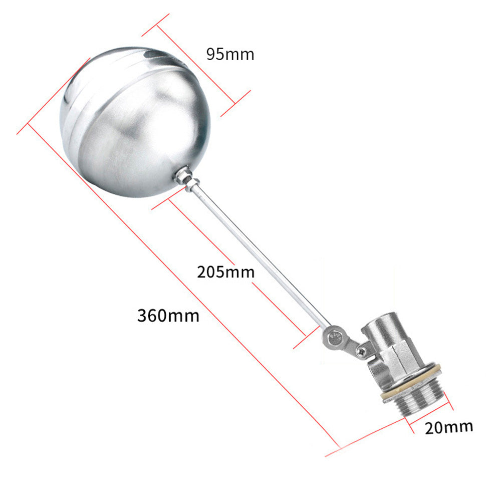 2Pcs 304 Stainless Steel Automatic Water Level Float Valves-DN15