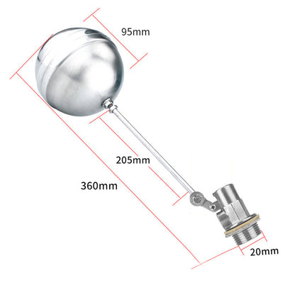 2Pcs 304 Stainless Steel Automatic Water Level Float Valves-DN15