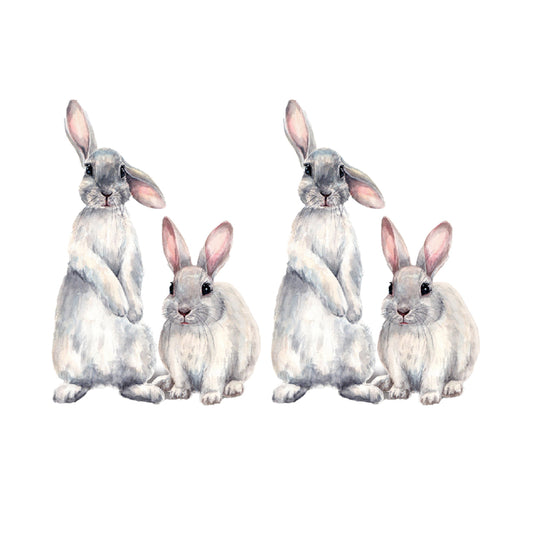 Cartoon Lovely Cute Two Bunnies Rabbits Wall Stickers Wall Murals Bunny Stickers