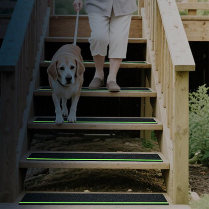 10 Pcs Peel & Stick Anti-Slip Stair Treads for Wooden Steps â€?Outdoor Use