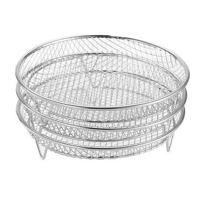 3Pcs Stainless Steel Stackable Air Fryer Cooking Racks