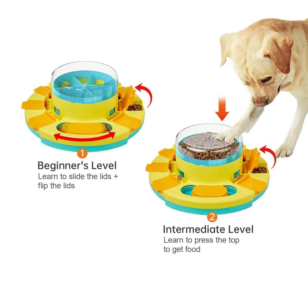 Dog Puzzle Toy Pup Food Treat Feeding Dispenser Training and Entertainment Toy-Blue