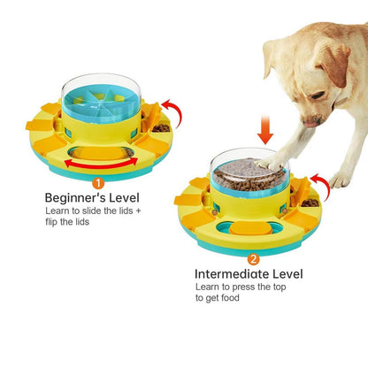 Dog Puzzle Toy Pup Food Treat Feeding Dispenser Training and Entertainment Toy-Blue