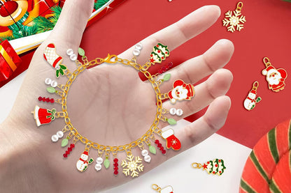 Christmas Advent Calendar Bracelets for Girls 24 Days Xmas Countdown Calendar DIY Jewelry Making Kit Christmas Gift-Style1
