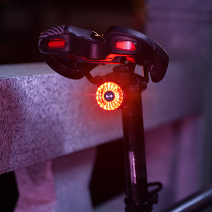 5-Mode Smart Tail Light Sensing Rear Brake Light for Night Riding Rechargeable Auto On/Off Bicycle Light