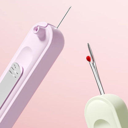 2Pcs 2-in-1 Needle Threader Stretchable Seam Ripper Threading Tool for Sewing Crafts Knitting