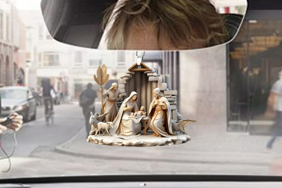 7Pcs 2D Christmas Nativity Scene Ornaments the Birth of Jesus Decor