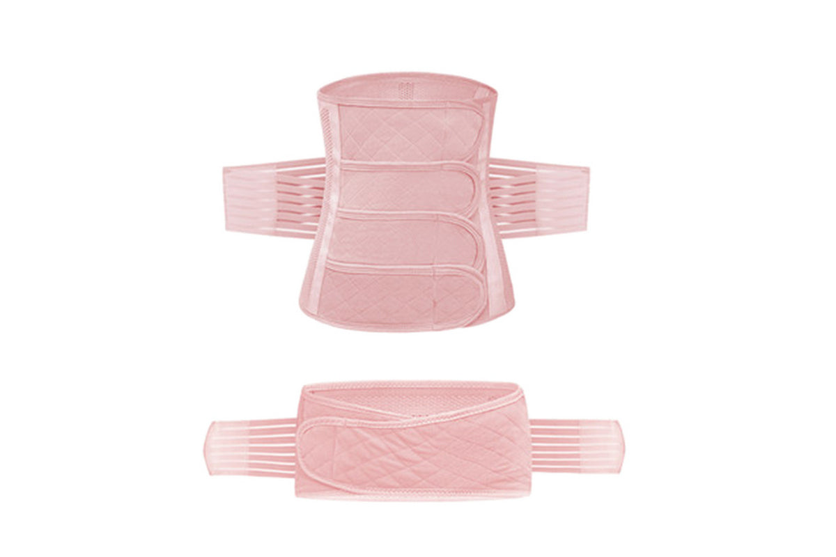 Belly Support Recovery Waist Pelvis Belt Postpartum Belly Wrap Band Waist Trainer-Pink