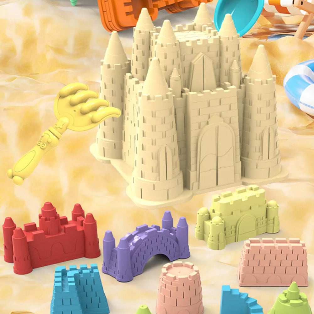 14Pcs Set Beach Toys for Kids Sand Castle Toys with Shovels Toys