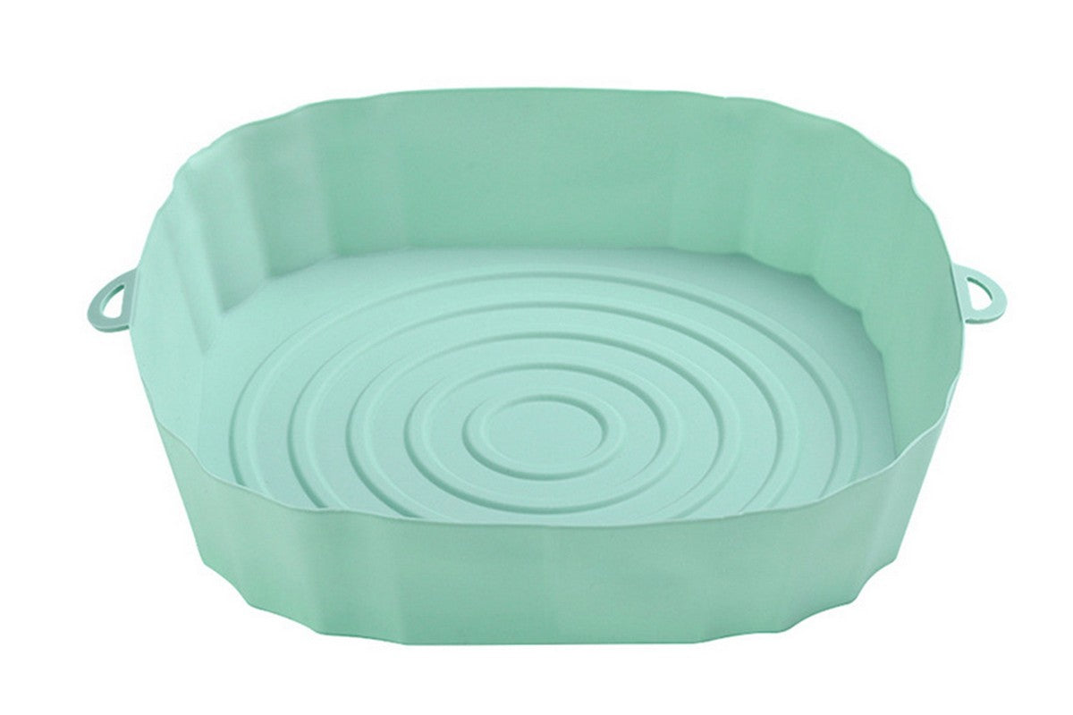 Reusable Food Grade Silicone Air fryer Liners Baking Tray Basket-Green