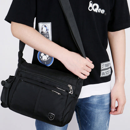 Water-Resistant Messenger Bag for Men Lightweight Travel Crossbody Sling Bag-Black