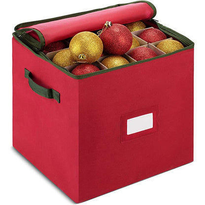 Christmas Ornament Storage Box Foldable Collapsible Xmas Decorations Container for Holiday Seasons Decor