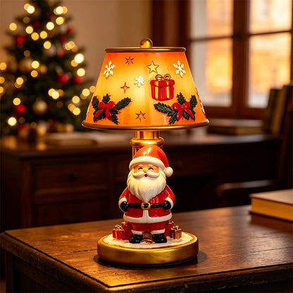 Christmas Table Lamp Vintage Resin Desk Light - Santa
