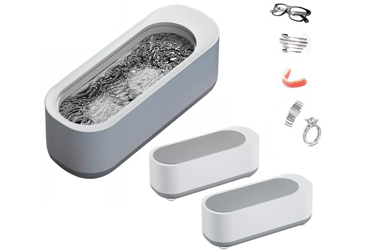 2Pcs Ultrasonic Cleaner Sonic Wave Tank False Teeth Glasses Watch Jewelry Cleaning Machine 300ML