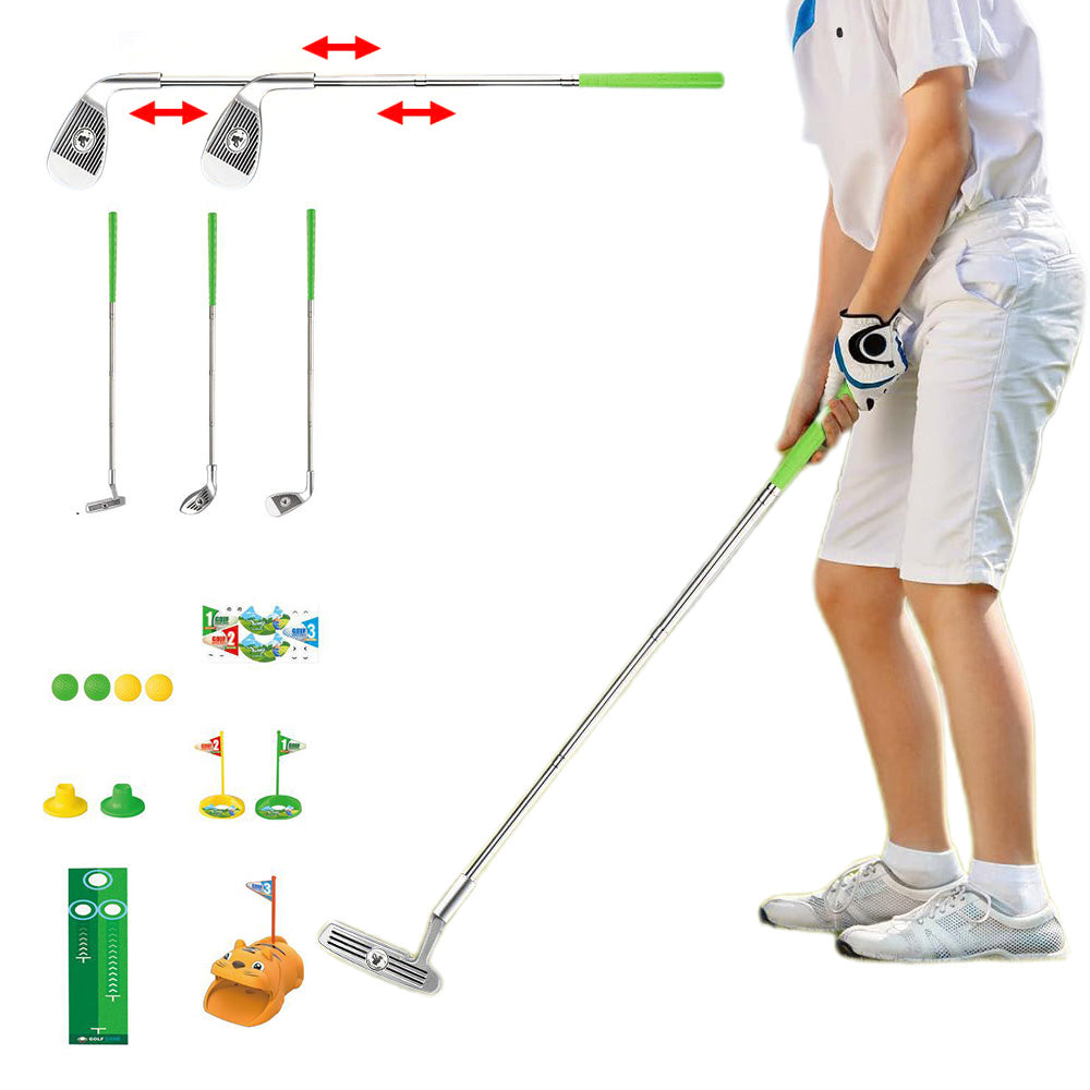 Kids Golf Toy Set with Tiger Ball Returner Clubs and Putter Mat for Indoor & Outdoor Play