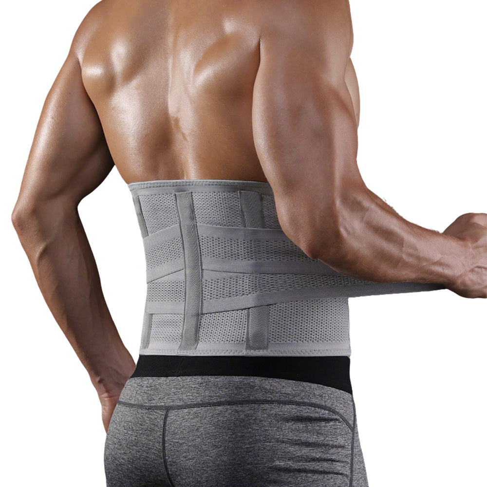 Adjustable Waist Support Belt Unisex Outdoor Sports Abdominal Lumbar Brace Gray