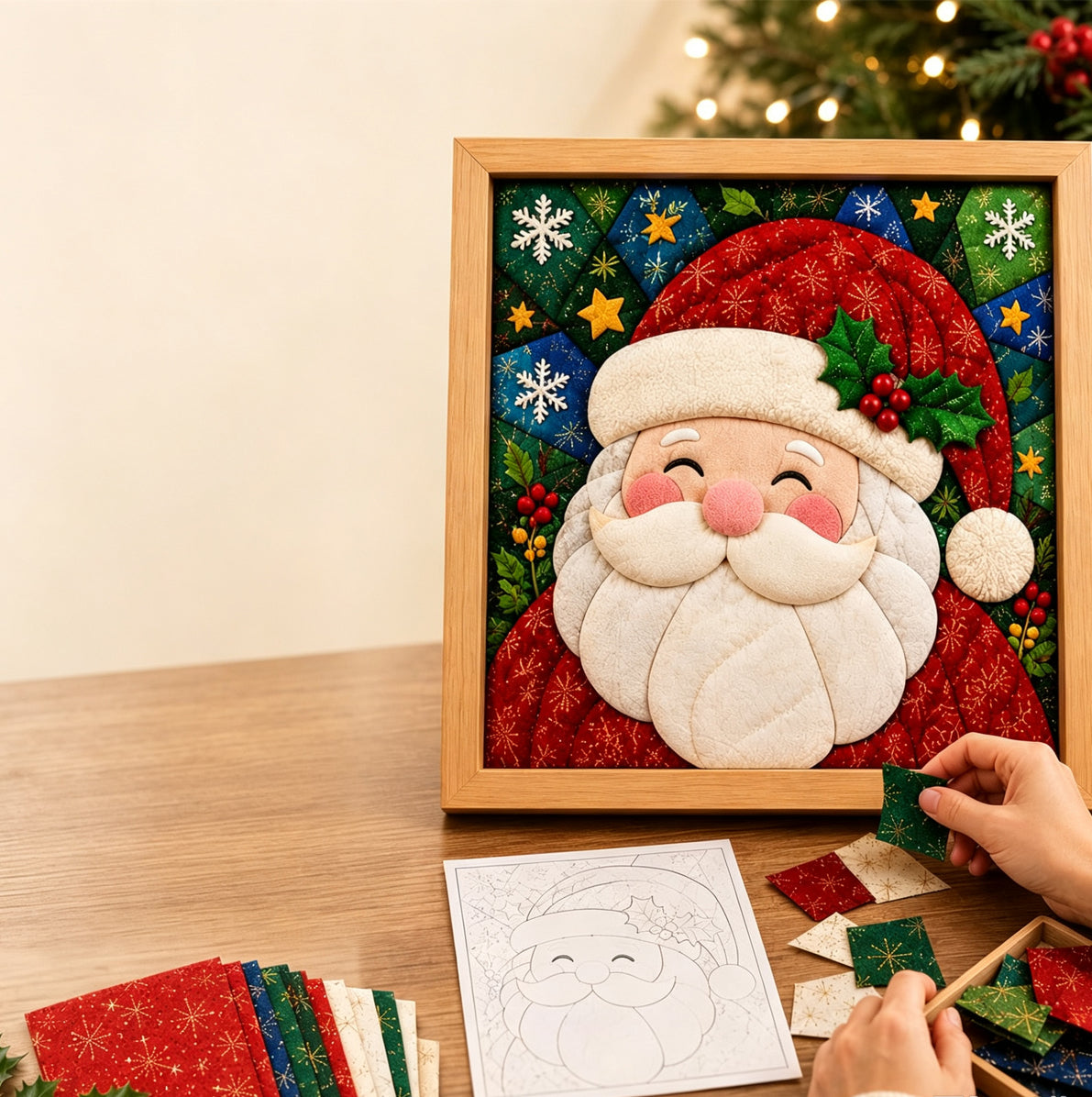Fabric Poke Art Kit for Adults 3D Christmas Santa Claus DIY Craft - Santa