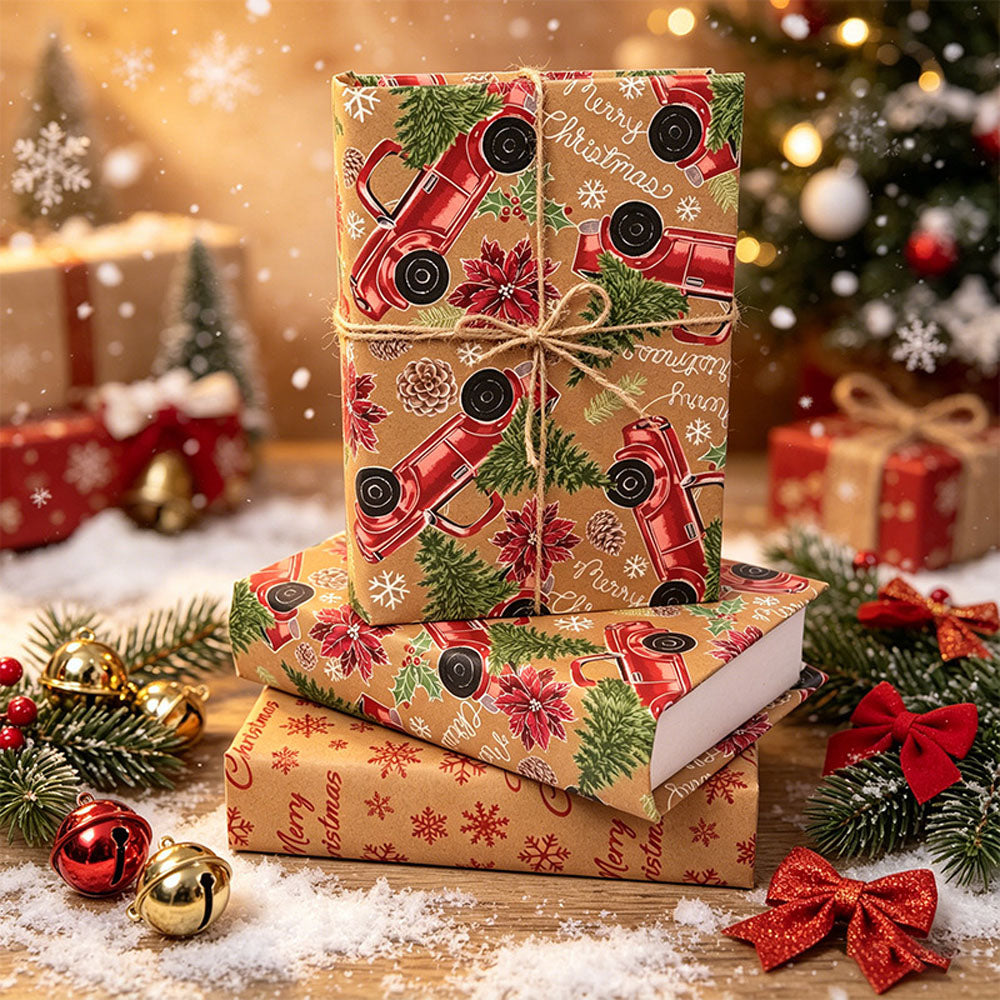 2 Pack Double Sided Christmas Wrapping Paper 4 - Santa Claus