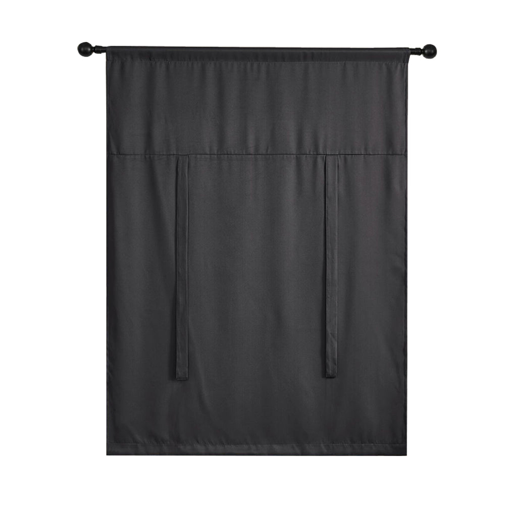 Thermal Insulated Tie Up Window Shade Light Blocking Curtain Black