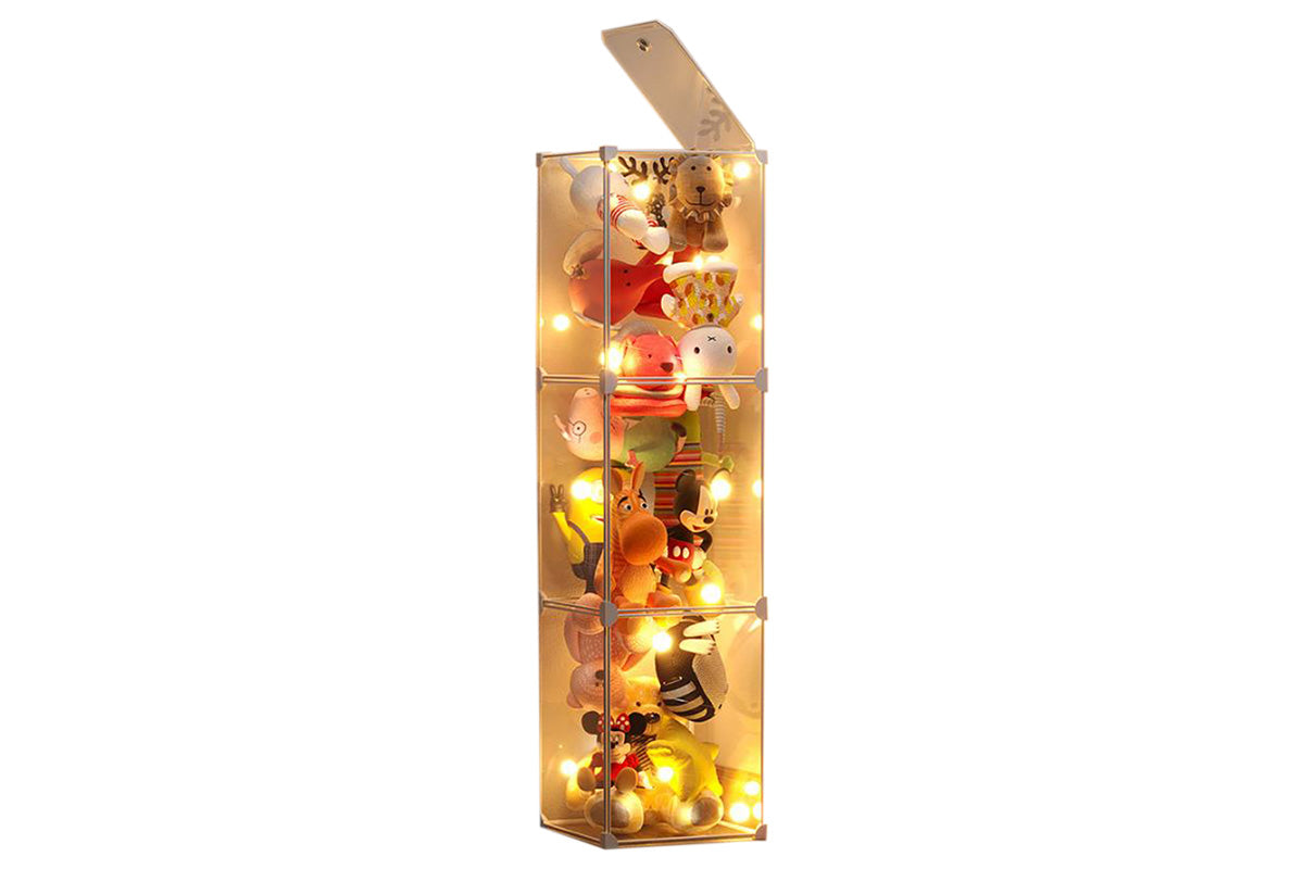 3-Layer Clear Plush Toys Organizer Bag Closet Storage Ideas for Dolls Teddies Figures