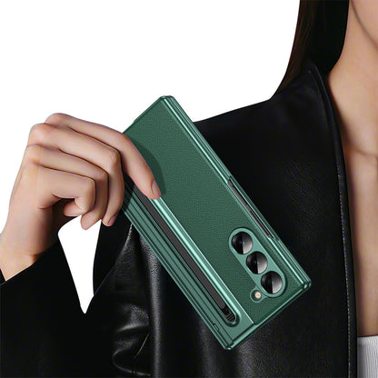 Phone Case for Samsung Z Fold 7 with Pen Holder Full Coverage Hinge Protection-Green