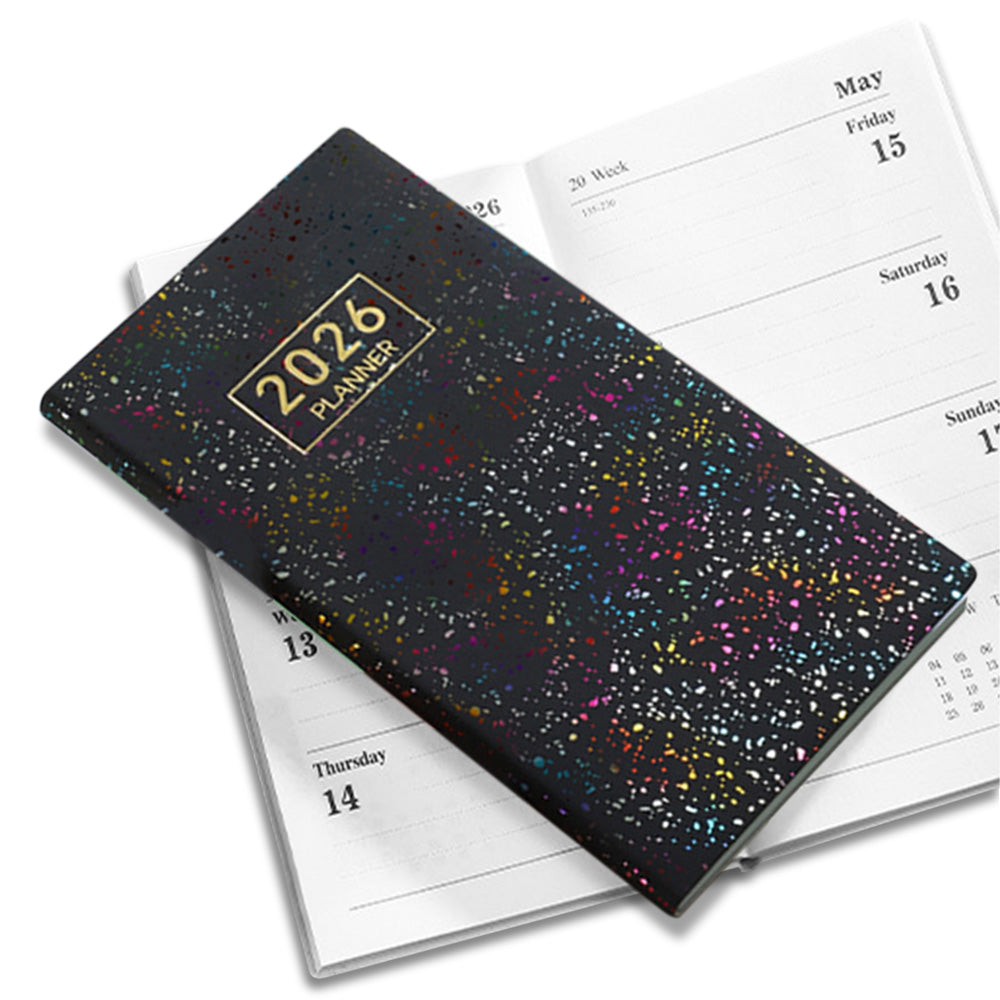 2026 Pocket Planner Calendar Portable A6 Daily Planner-Black