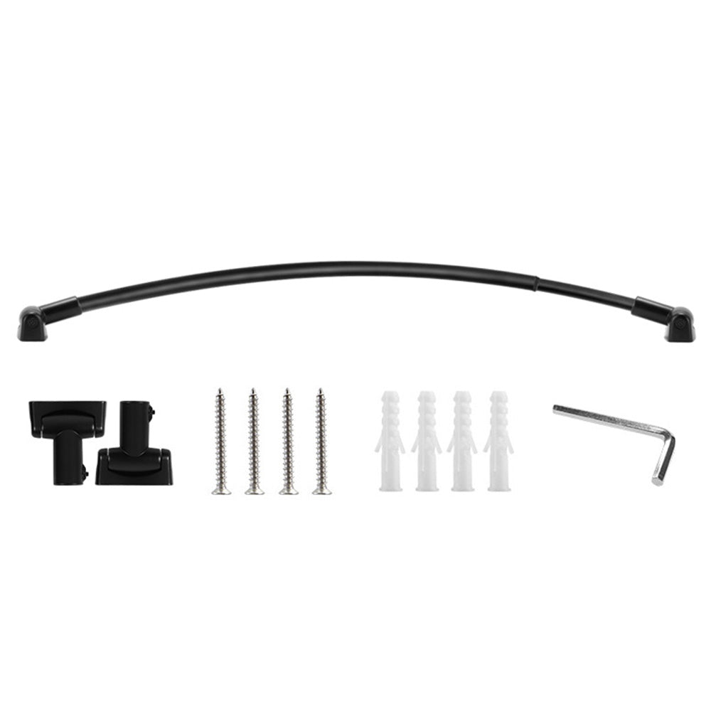 Curved Stainless Steel Shower Curtain Rod for Bathroom and Bathtub Black