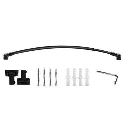 Curved Stainless Steel Shower Curtain Rod for Bathroom and Bathtub Black