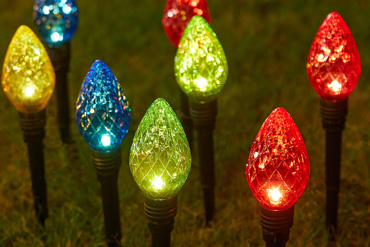 2Pcs LED Strawberry Pathway Lights Solar Powered Outdoor Decoration for Yard