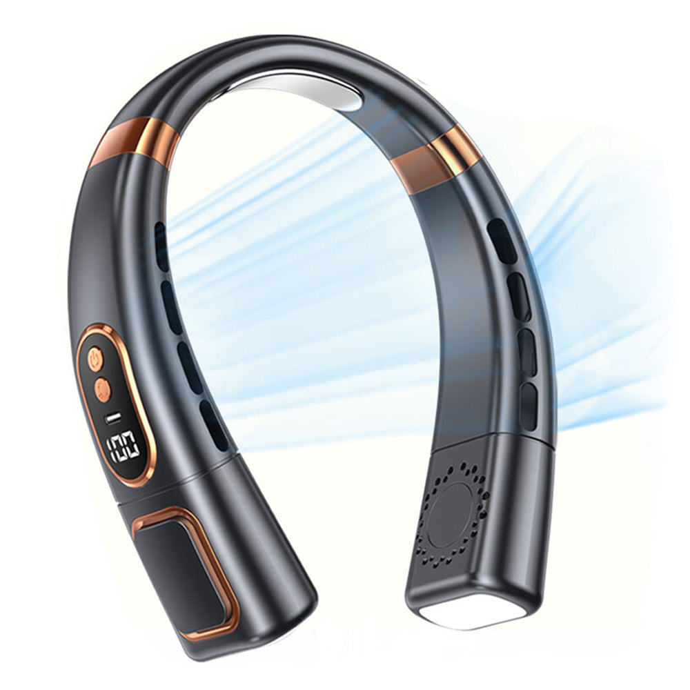 Neck Air Conditioner Wearable Personal Fan with Cooling Plate and Adjustable Airflow Black