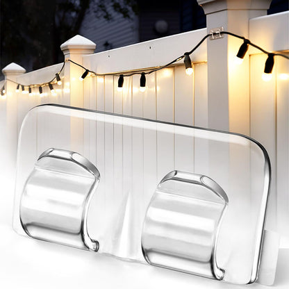 32 Pack Clear Adhesive Outdoor String Light Hooks for Patio Decoration