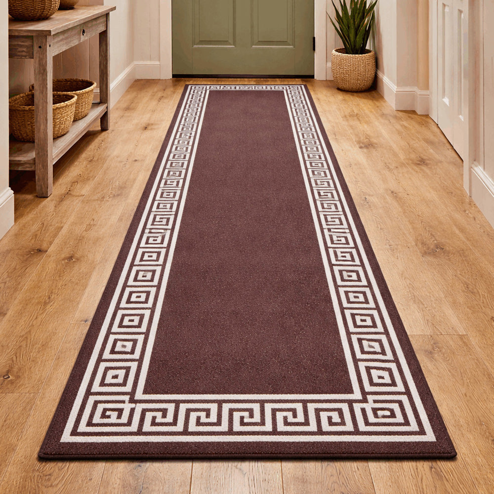 Long Washable Hallway Runner Rug Kitchen Entrance Floor Mat - Coffee