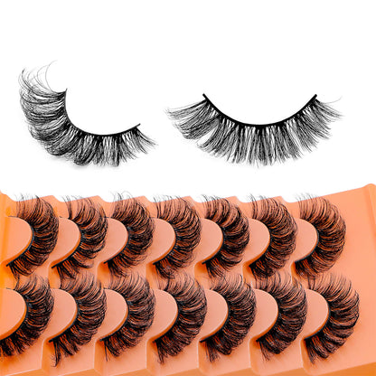 28 Pairs Lashes Full Volume False Eyelashes Synthetic Fibers Eyelashes Natural Look Cat Eye